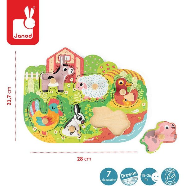 Puzzle drewniane Janod - Wesoła Farma