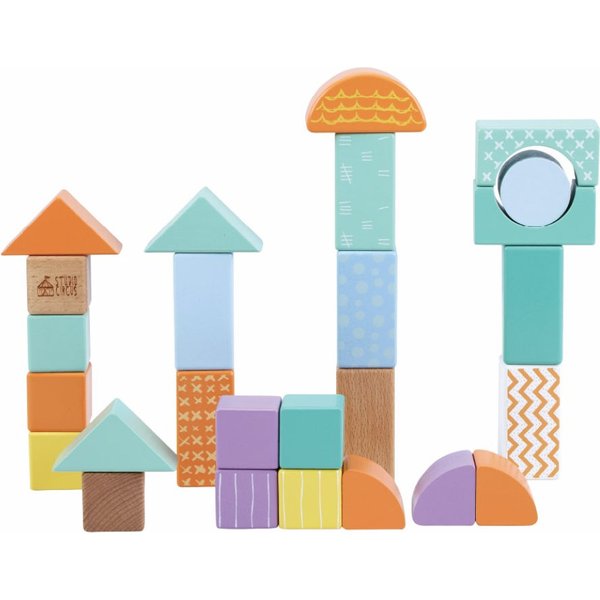 Drewniane klocki z autkami Moje Miasto 60 szt Sun Baby - miasto