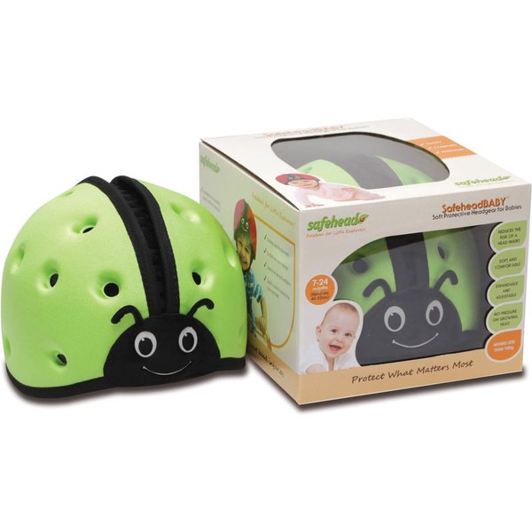Kask ochronny do nauki chodzenia 7-24m Safehead - biedronka zielony