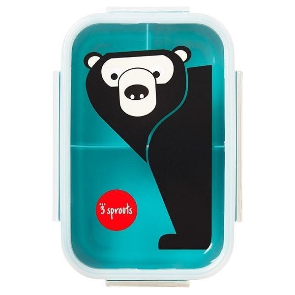 Lunchbox Bento 3 Sprouts - niedźwiedź teal