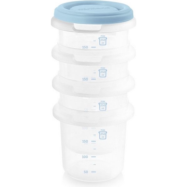 Pojemniki hermetycznie zamykane na żywność 4 szt. Miniland - niebieski