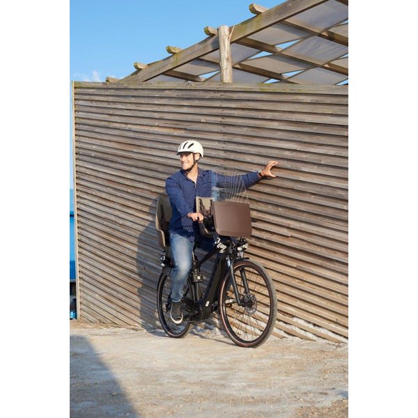 Fotelik rowerowy Bobike Mini Plus Exclusive + osłona przeciwwiatrowa Bobike - cinnamon