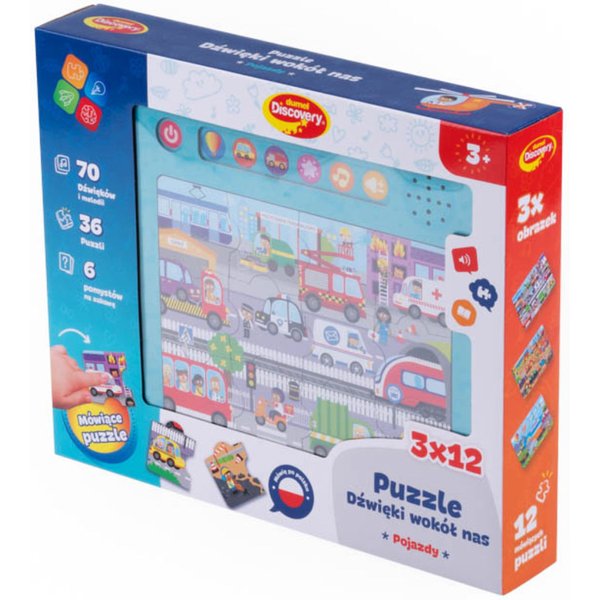 Puzzle Dźwięki wokół nas pojazdy Dumel Discovery