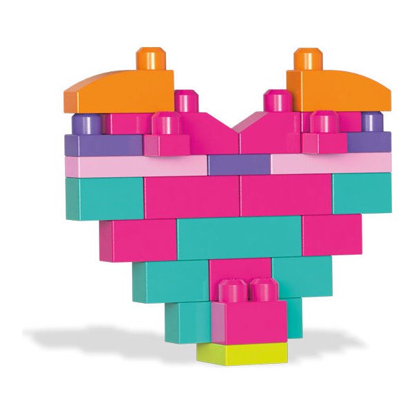 Różowa torba z klockami 60 el. First Builders Mega Bloks