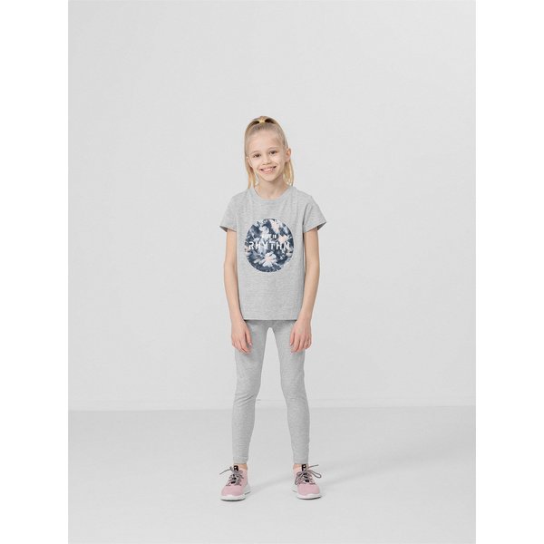 Koszulka dziewczęca HJL22 JTSD006 4F - szara
