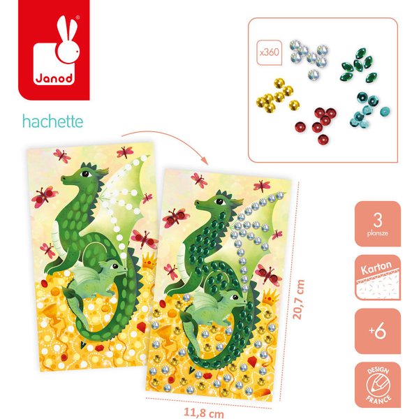 Zestaw kreatywny Cekiny Smoki Janod