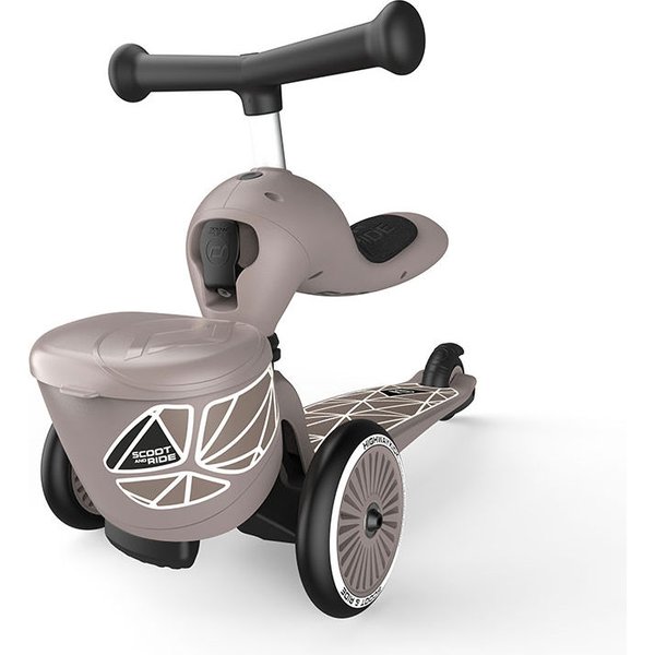 Jeździk, hulajnoga Highwaykick 1 z zamykanym schowkiem Scootnadride - brown