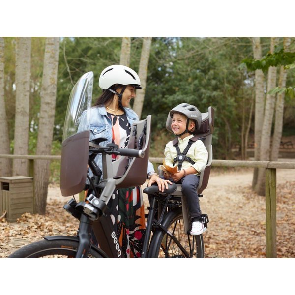 Fotelik rowerowy Bobike Mini Plus Exclusive + osłona przeciwwiatrowa Bobike - cinnamon