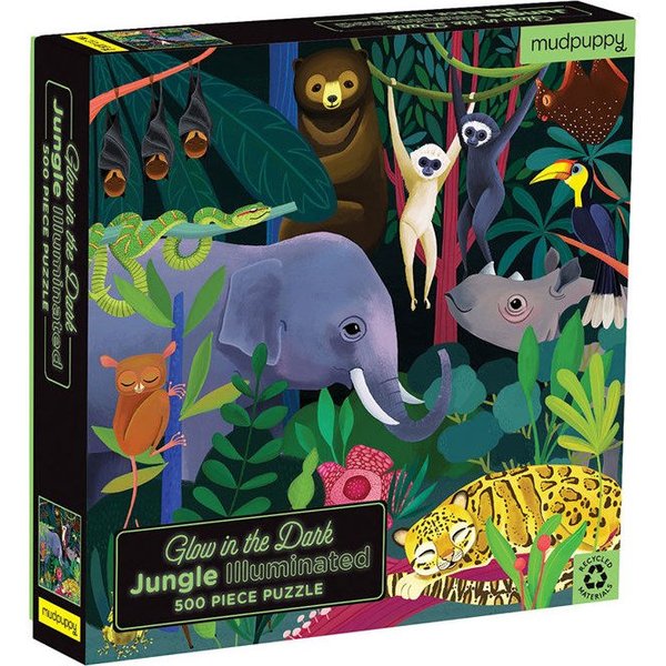 Puzzle rodzinne świecące w ciemności 500el. 8+ Mudpuppy - dżungla