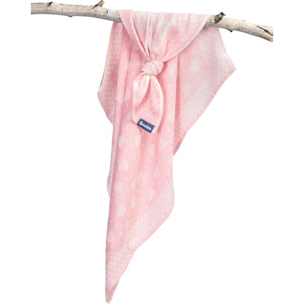 Pielucha bambusowa 65x75 cm Sensillo - różowy/serca