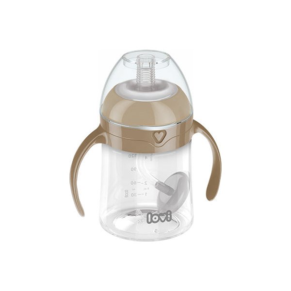 Pierwszy kubek z obciążoną słomką 150ml Lovi - brown