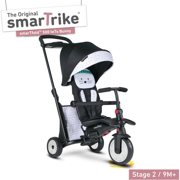 Rowerek trójkołowy składany Folding Trike 500 7w1 Smart Trike - czarny/różowy