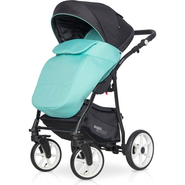 Wózek dziecięcy 2w1 z funkcją bujania Basic Sport Riko - Ceramic Green