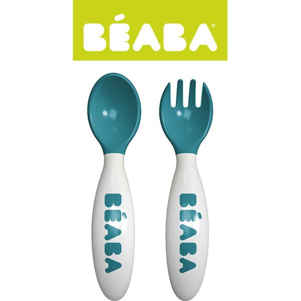 Sztućce plastikowe w etui Beaba - blue