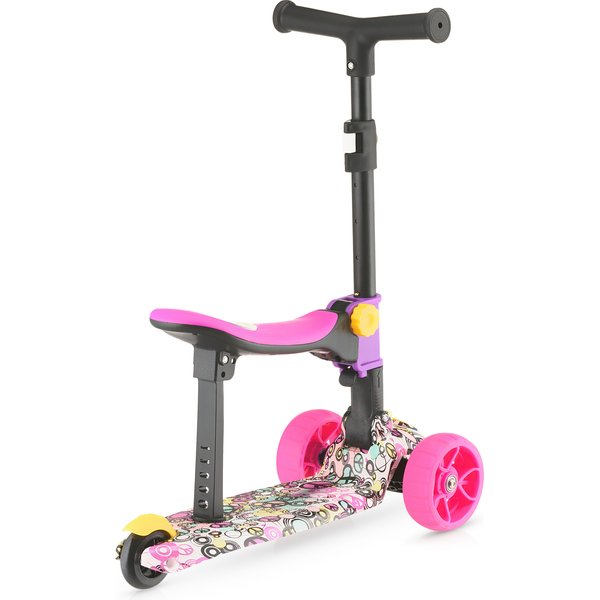 Hulajnoga trójkołowa składana, jeździk 2w1 LED Stars WYPRZEDAŻ - 3