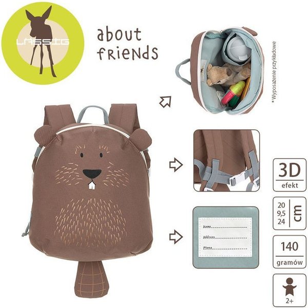 Plecak dziecięcy mini About Friends Lassig - Bóbr