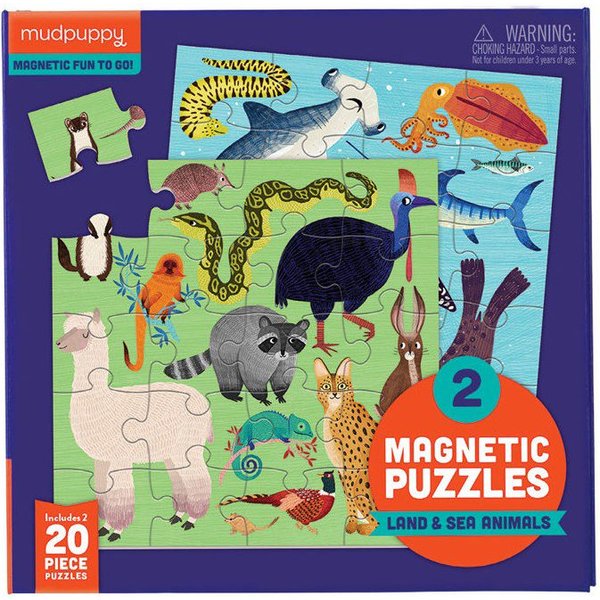 Puzzle magnetyczne Mudpuppy - Zwierzęta lądowe i wodne