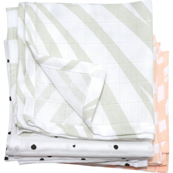 Chusteczki muślinowe bawełniane 7szt. Motherhood - zebra łososiowa