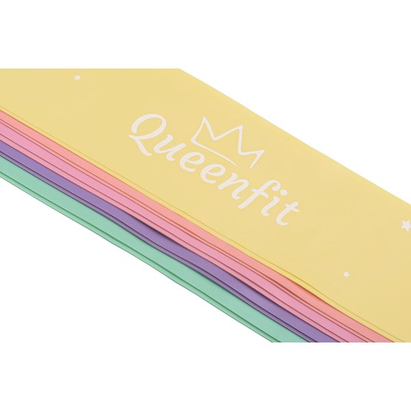 Zestaw gum oporowych do ćwiczeń 0,5-30kg 5szt Queenfit - V poziomów oporu wzór V