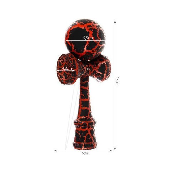 Gra zręcznościowa drewniana Kendama - czerwony
