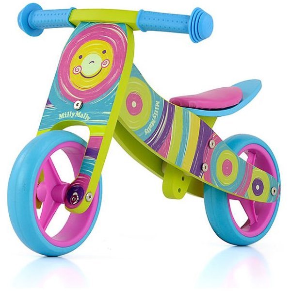 Rowerek biegowy drewniany Jake 2w1 Milly Mally - Rainbow
