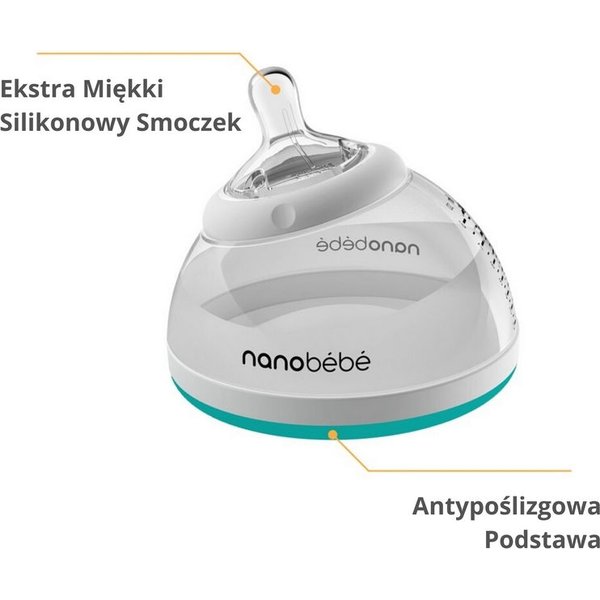 Butelka na mleko 240ml Etap 2 Nanobebe - turkusowa