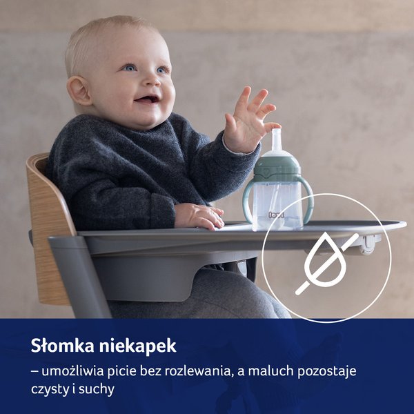 Pierwszy kubek z obciążoną słomką 150ml Lovi - brown