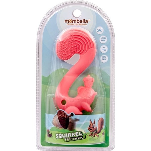 Gryzak zabawka Squirrel Mombella - red