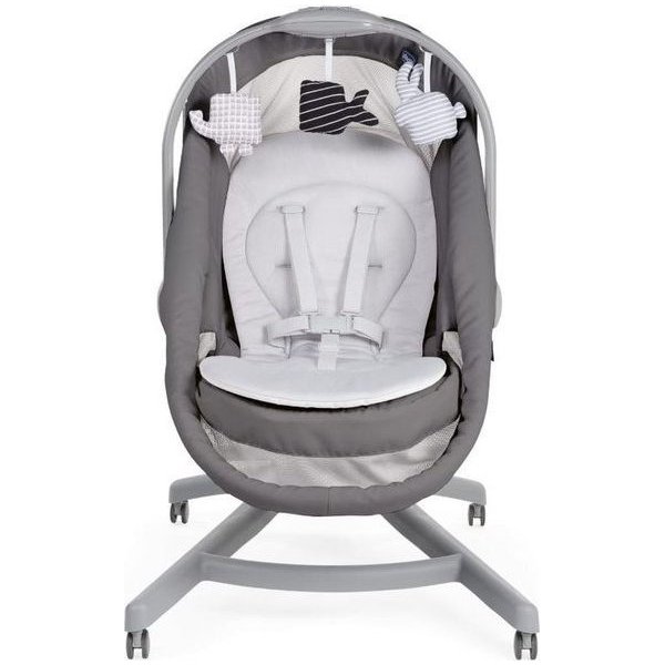 Leżaczek krzesełko Baby Hug Air 4w1 Chicco + materacyk piankowy Fiki Miki - dark grey