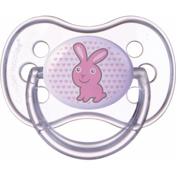 Smoczek silikonowy symetryczny Transparent Canpol - różowy