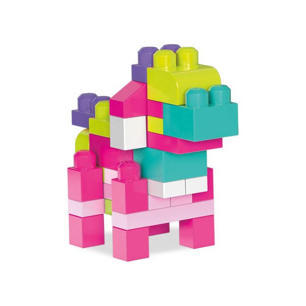 Różowa torba z klockami 60 el. First Builders Mega Bloks