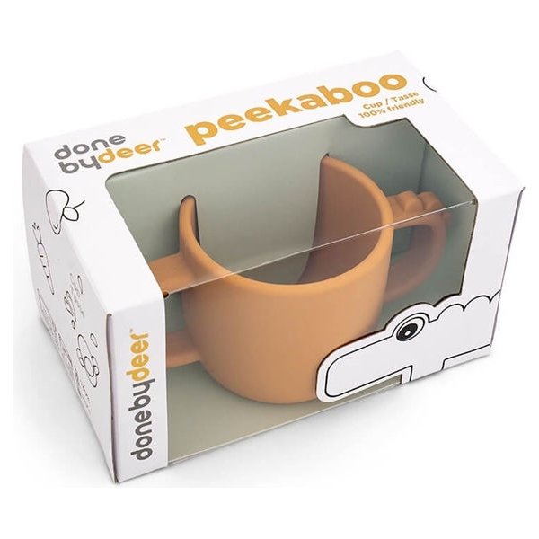 Kubek silikonowy Peekaboo Croco Done by Deer - Mustard
