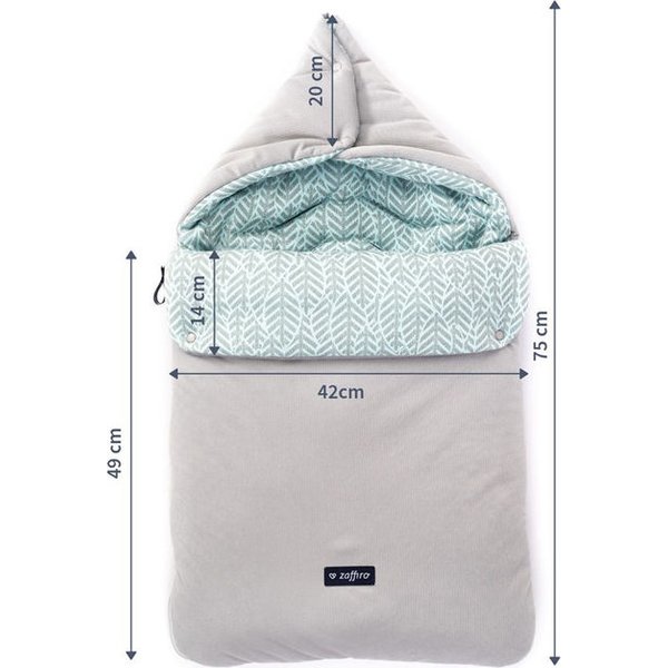 Śpiworek 5w1 Zaffiro - Velvet Mint Leaves