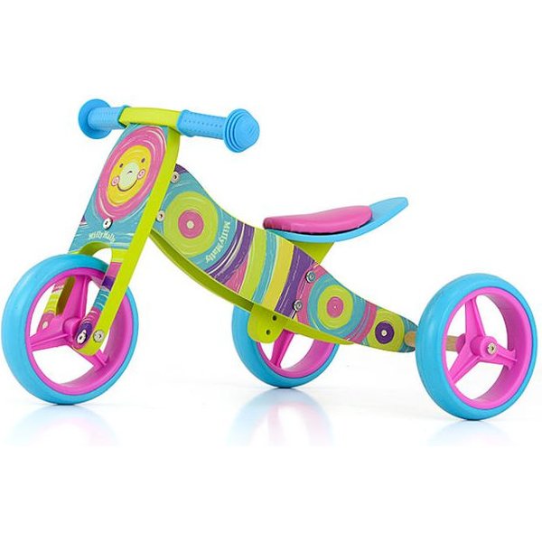 Rowerek biegowy drewniany Jake 2w1 Milly Mally - Rainbow