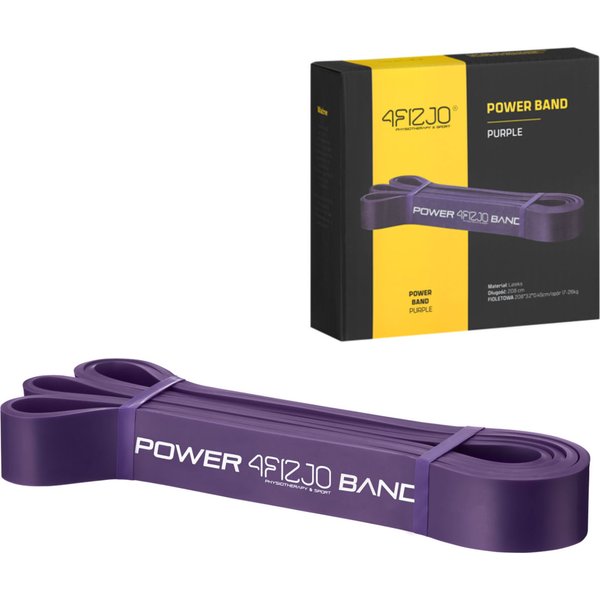 Guma oporowa do ćwiczeń Power Band 17-26kg 4Fizjo - fioletowa