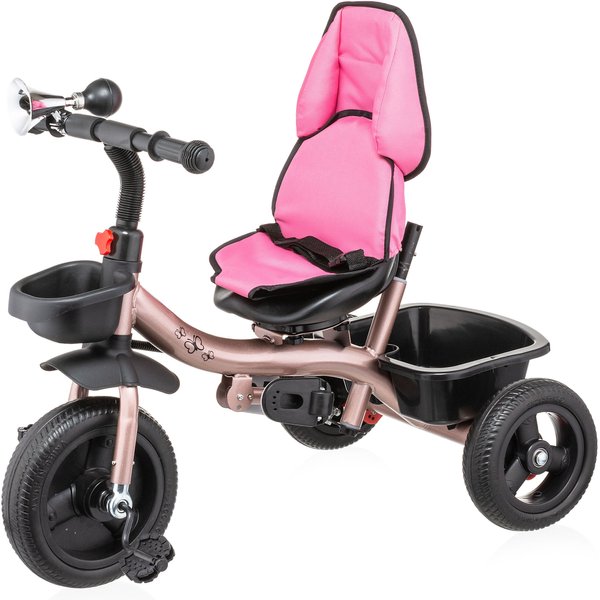 Rowerek trójkołowy 3w1 obracany Stars - rose gold