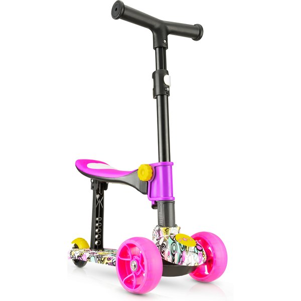 Hulajnoga trójkołowa składana, jeździk 2w1 LED Stars WYPRZEDAŻ - 3