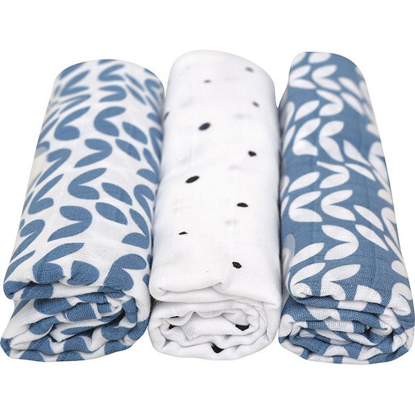 Pieluszki muślinowe 70x80cm 3 szt. Motherhood - Niebieski Classics  23