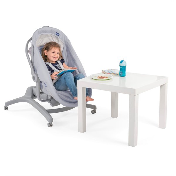 Leżaczek krzesełko Baby Hug Air 6w1 z tacą i okryciem - stone