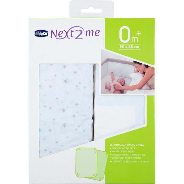 Prześcieradło na łóżeczko Next2Me 2 szt. Chicco - stars