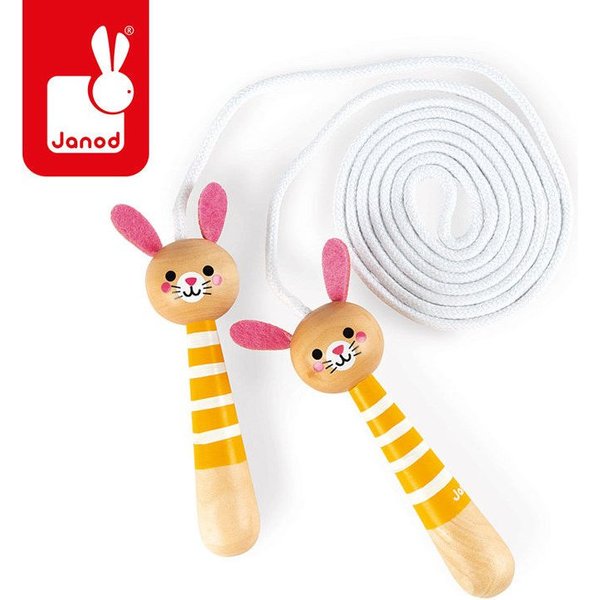 Skakanka z drewnianymi rączkami Janod - Zajączek