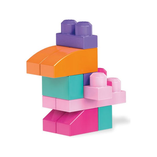 Różowa torba z klockami 60 el. First Builders Mega Bloks
