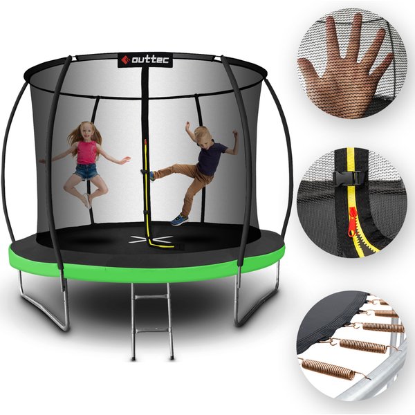 Trampolina Pumpkin 312cm 10ft Outtec - czarna/zielona