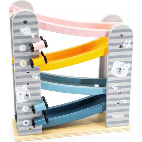 Drewniana zjeżdżalnia dla samochodzików Viga