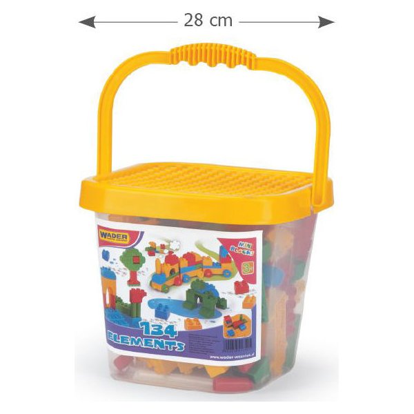 Wielkie wiadro z klockami mini blocks 134 elementy Wader