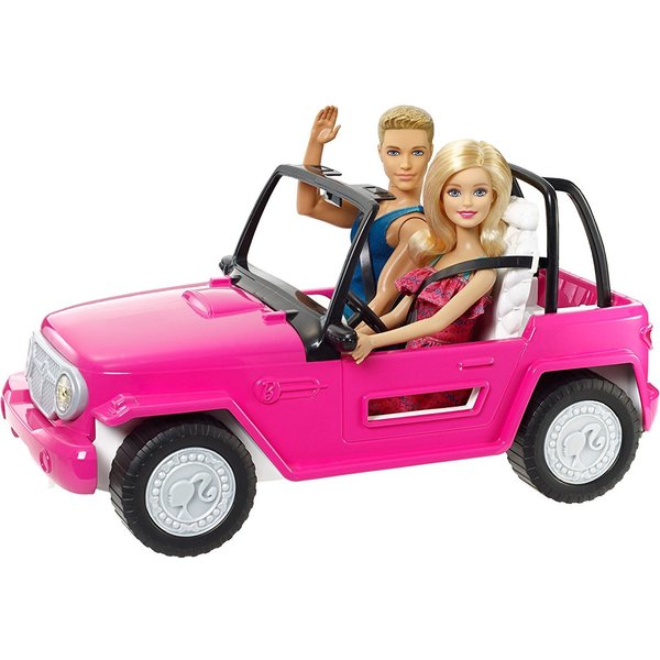 Barbie Plażowy jeep + lalki Barbie i Ken Mattel