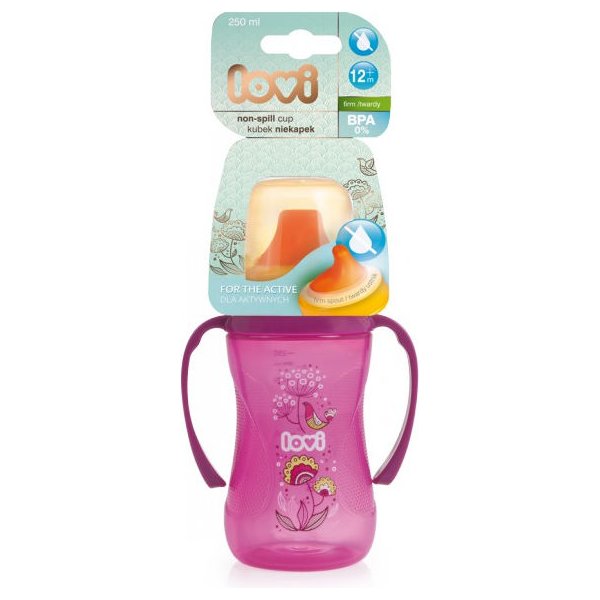 Kubek niekapek Folky 250ml 12m+ Lovi - magenta
