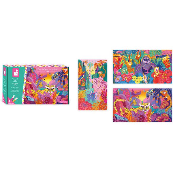 Zestaw kreatywny Malowanie farbami 3D Dżungla Janod