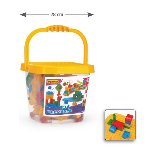 Wielkie wiadro z klockami mini blocks 134 elementy Wader