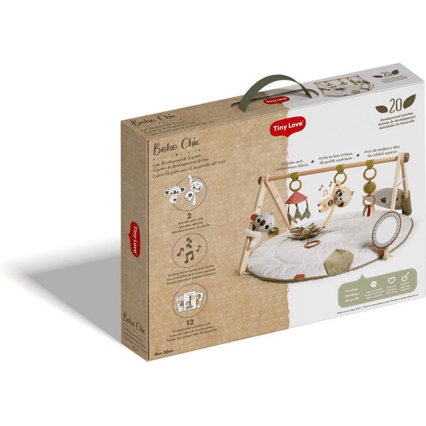 Gimnastyka mata dla bobasa z drewnianym stojakiem Boho Chic Tiny Love
